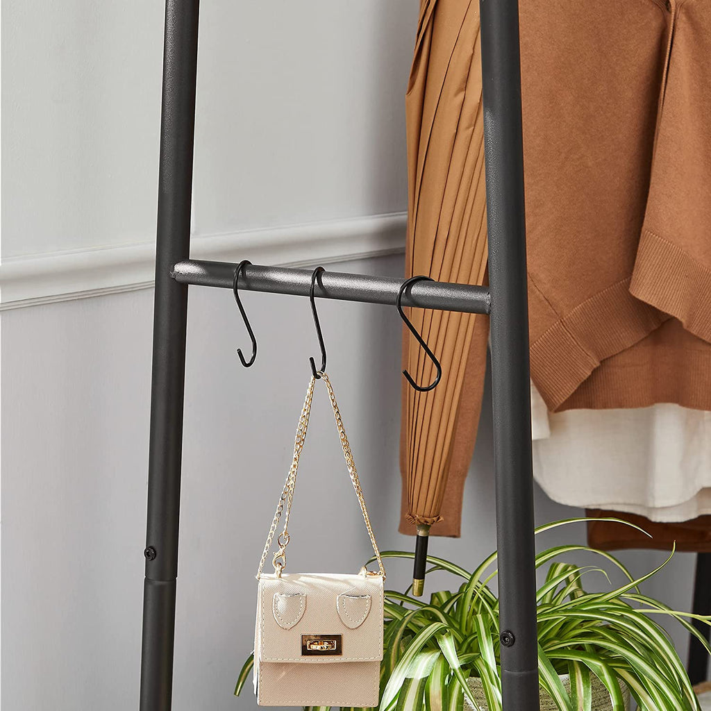 Kledingrek - Kapstok - Garderobe - 2 planken - Stalen frame - Bruin/zwart