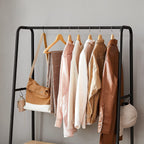 Kledingrek - Kapstok - Garderobe - 2 planken - Stalen frame - Bruin/zwart