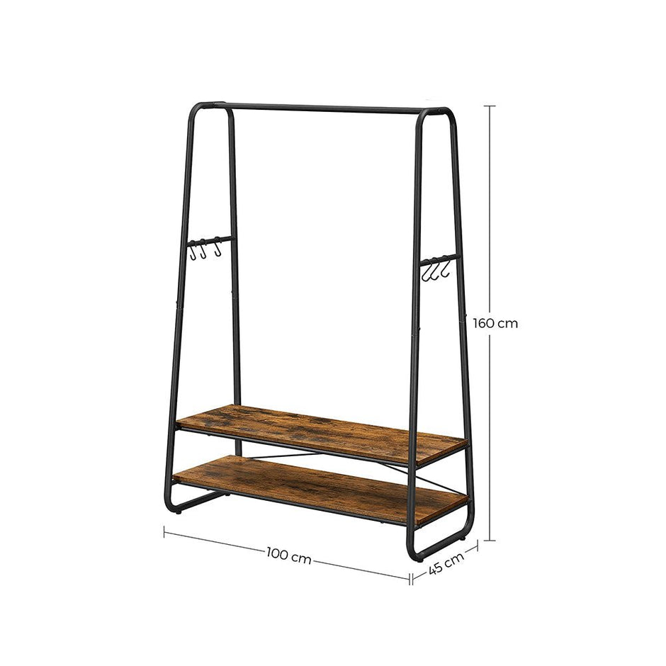 Kledingrek 100 cm breed – Met 2 planken – Flexibel te plaatsen – Tot 30 kg draagvermogen