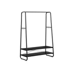 Kledingrek - Kapstok - Garderobe - 2 planken - Stalen frame - Bruin/zwart