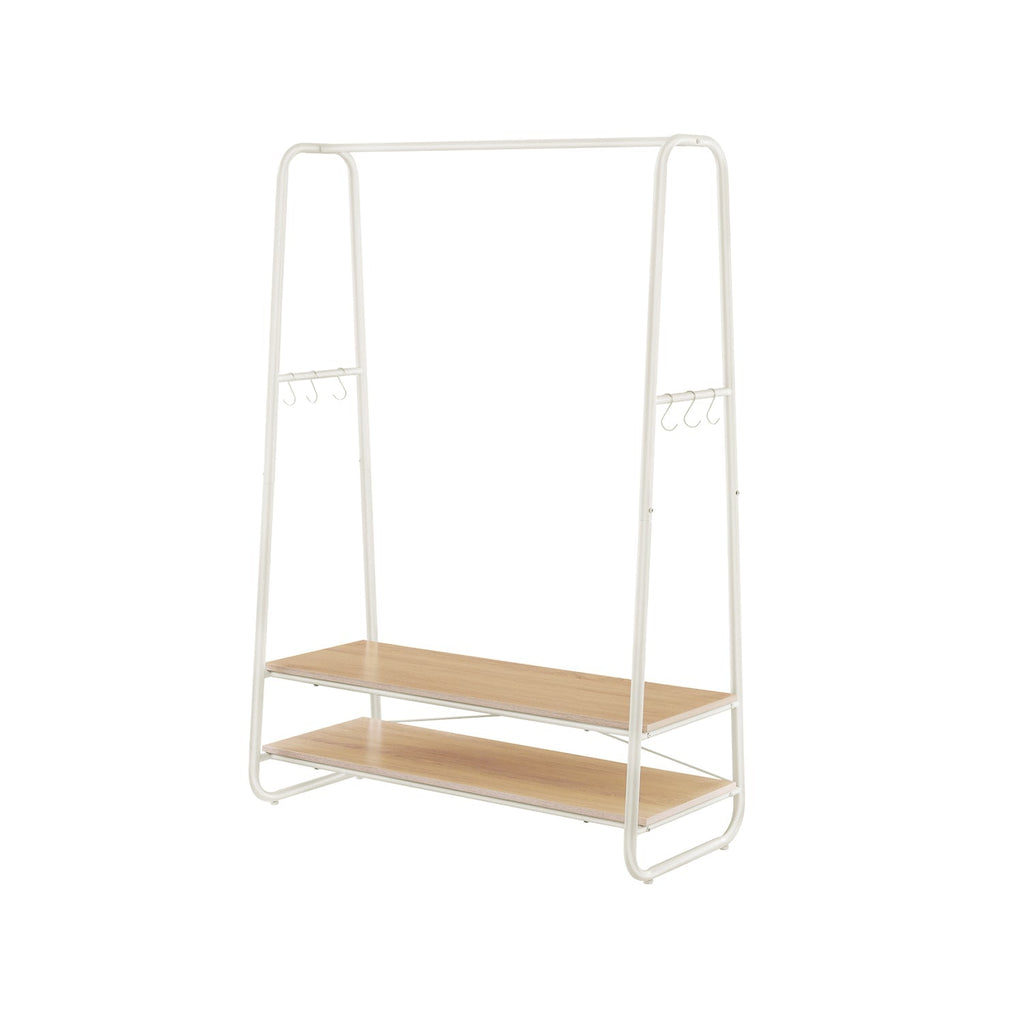 Kledingrek - Kapstok - Garderobe - 2 planken - Stalen frame - Bruin/zwart