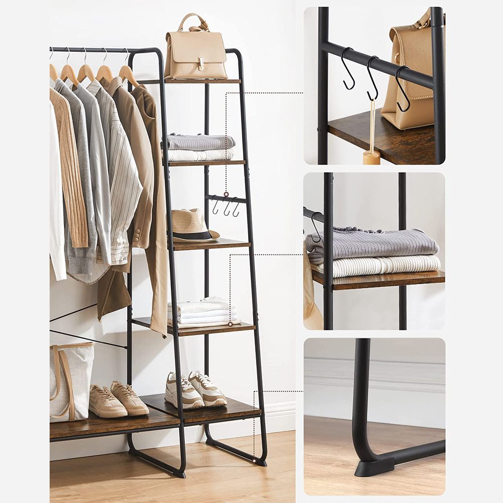 Garderobe – Elegant design met gordijnen – Zwart