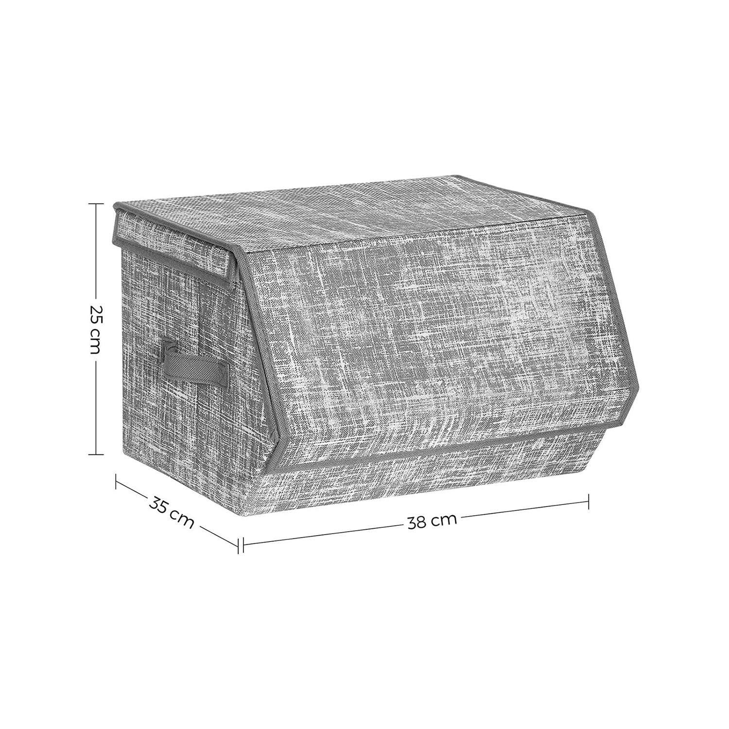 Opbergdozen – Stapelbaar en opvouwbaar – Set van 2 – Grijs