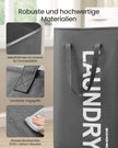 Wasmand - 40 x 30 x 68 cm - opvouwbaar - met handvat - waterafstotend - leigrijs - maximale draagkracht 20 kg