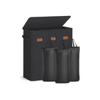 Wasmand – 3 compartimenten met deksel – wasbare binnenzak – Ink Black