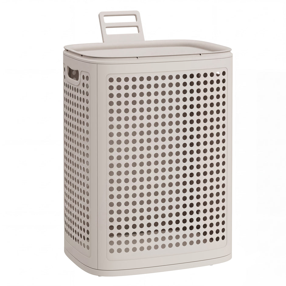 Wasmand - 42,5 x 33 x 57 cm - 75 liter - cappuccino beige - maximaal 10 kg