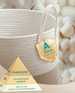 Wasmand - 40 x 40 x 60 cm - Katoenen touw - Wit-grijs-bruin - 15 kg capaciteit