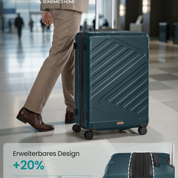Koffer - 75 x 50 x 30 cm - Donker turkoois - 4,9 kg - Maximaal draagvermogen 18 kg