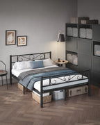 Bed 140 x 200 cm – stevig gepoedercoat metaal – inktzwart