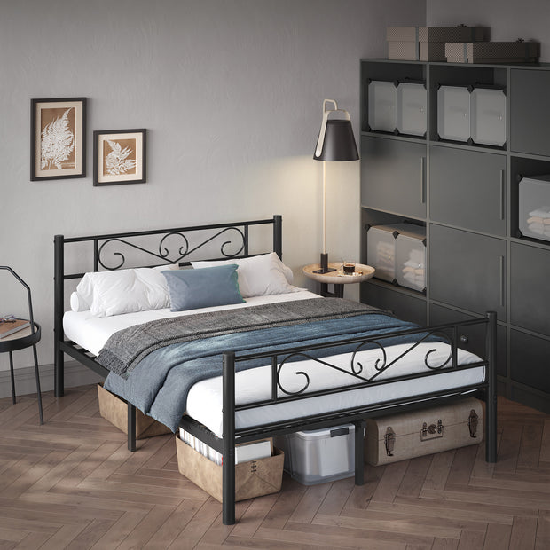 Bed 140 x 200 cm – stevig gepoedercoat metaal – inktzwart