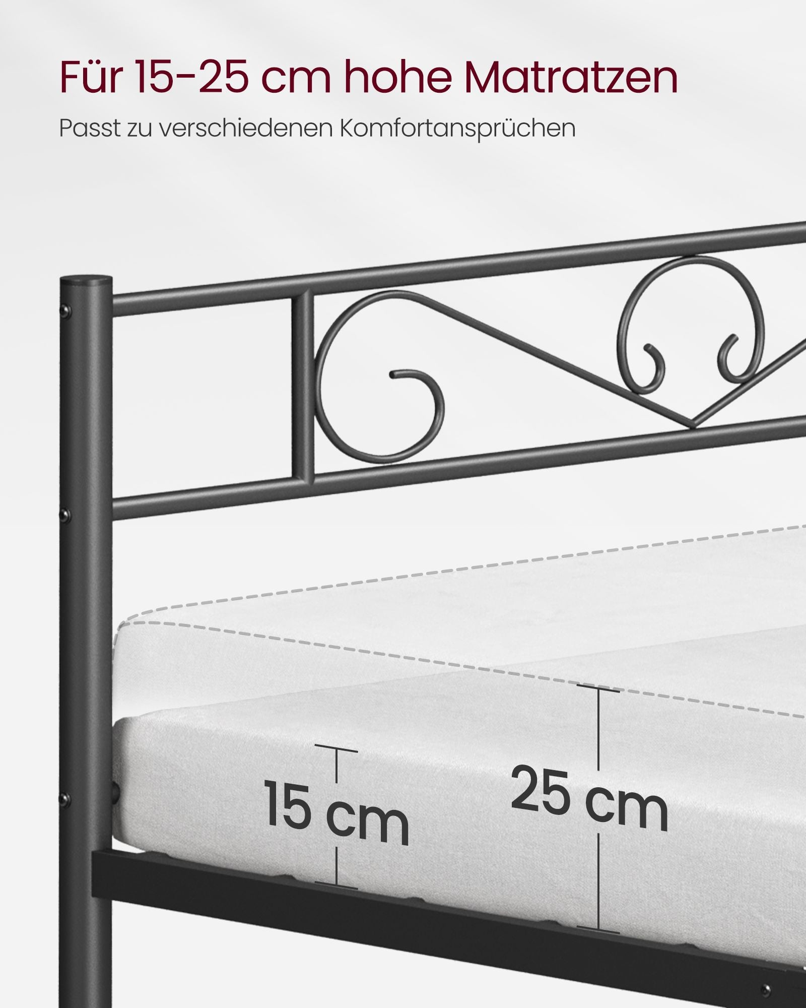 Bed 140 x 200 cm – stevig gepoedercoat metaal – inktzwart