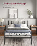 Bed 140 x 200 cm – stevig gepoedercoat metaal – inktzwart
