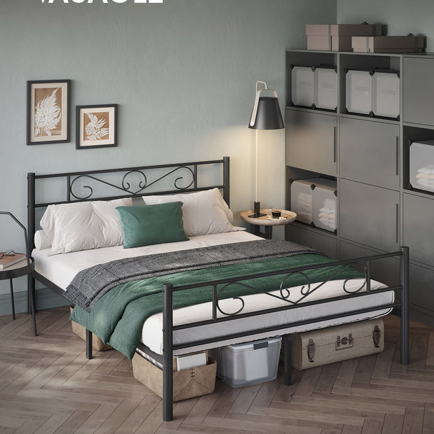 Eenpersoonsbedframe – gepoedercoat metaal – zwart