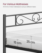 Eenpersoonsbedframe van zwart metaal