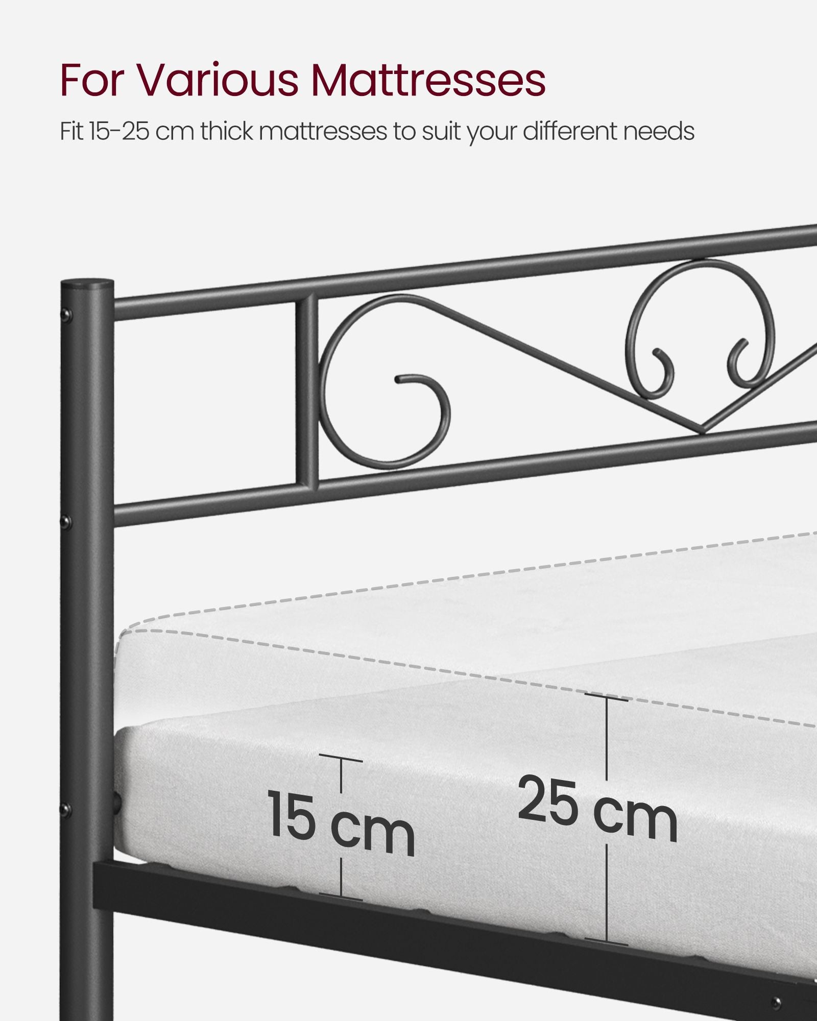 Eenpersoonsbedframe van zwart metaal