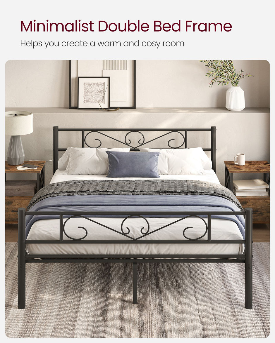 Eenpersoonsbedframe – gepoedercoat metaal – zwart