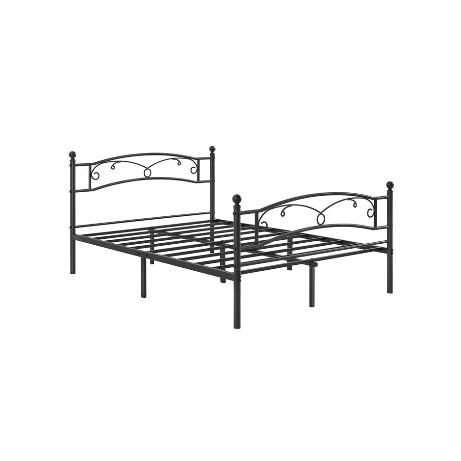 Tweepersoonsbed – Stabiel metalen frame – Zwart