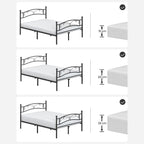 Tweepersoonsbed - Metalen bedframe - 140 x 200 cm - Zwart