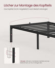 Eenpersoonsbedframe – Modern ontwerp – Staal – Inktzwart