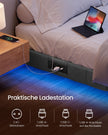 Bedframe - 180 x 200 cm - zwevend effect - ledverlichting - gestoffeerde zijpanelen - 2 stopcontacten - 2 USB-A-poorten - 1 USB-C-poort - leigrijs - maximale draagkracht 500 kg