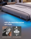 Bedframe - 180 x 200 cm - Zwevend effect - LED-verlichting - Afneembare stekkerdoos - 2 stopcontacten - 1 USB-C-poort - 2 USB-A-poorten - Inktzwart - Draagvermogen tot 500 kg