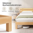 Bedframe - Van Massief Beukenhout - Hoofdbord met LED en USB - Naturel - 221,2 x 144,5 x 78 cm