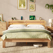 Bedframe - Van Massief Beukenhout - Hoofdbord met LED en USB - Naturel - 221,2 x 164,5 x 78 cm