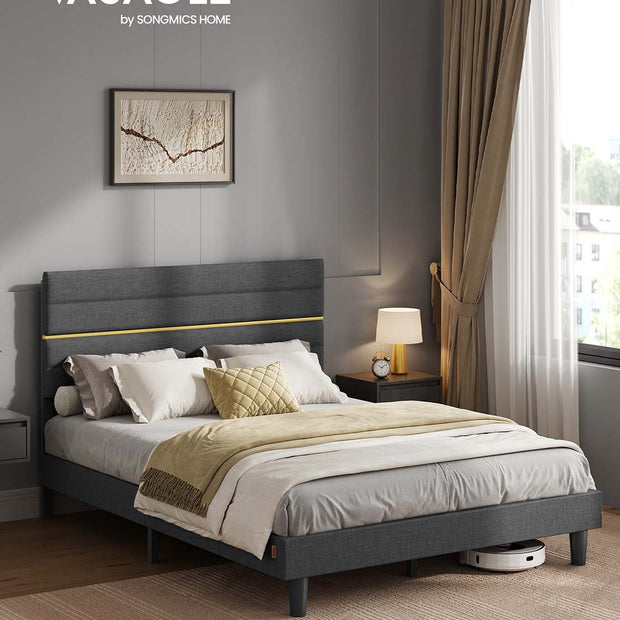 Bedframe 140 x 200 cm – Stevig en stijlvol – Leigrijs