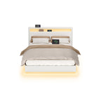 Bedframe 140×200 cm – met LED-verlichting en USB-laadstation
