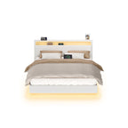 Bedframe 160×200 cm – met LED-verlichting en USB-laadstation