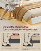 Bedframe 160×200 cm – met LED-verlichting en USB-laadstation