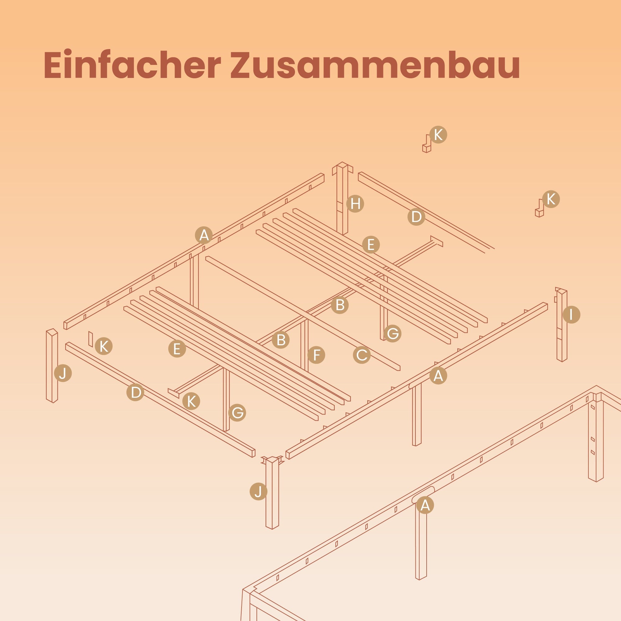 Bedframe – 140 x 190 cm, stevig metalen frame