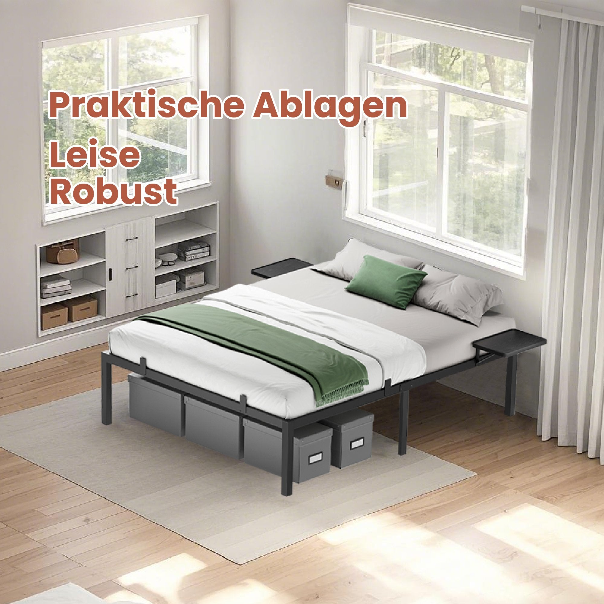 Bedframe – 160 x 200 cm, stevig metalen frame
