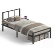 Bedframe - Eenpersoons - 90 x 190 cm - Metaal - Zwart