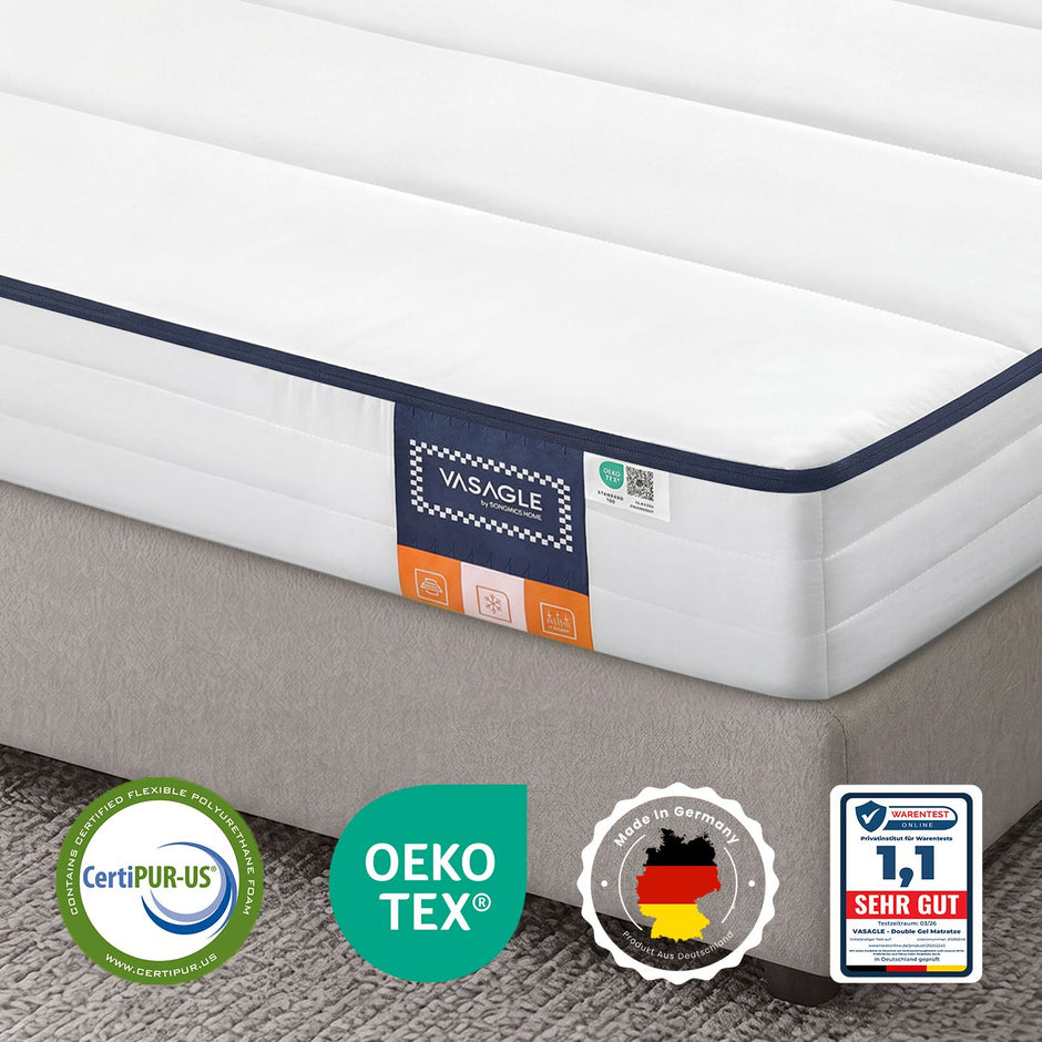 Matras - Eenpersoons - 90 x 200 cm - Gel Traagschuim - Wit