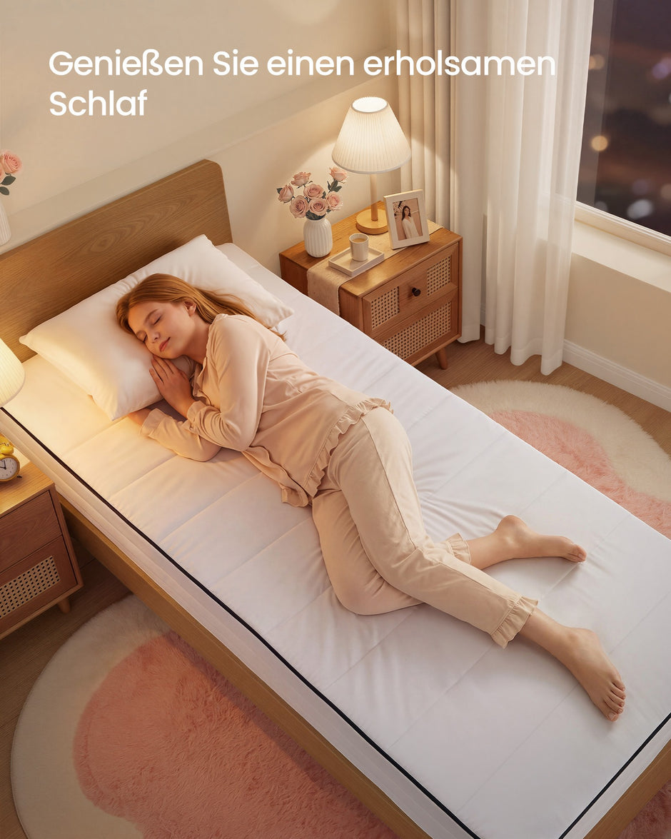 Matras - 90 x 200 cm - Gel-traagschuim - 12 cm dik - Wit - 7-zone ondersteuning - Ademend - Afneembare en machinewasbare hoes