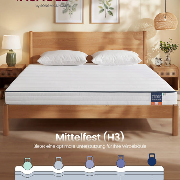 Matras - Tweepersoons - 160 x 200 cm - Gel Traagschuim - Wit