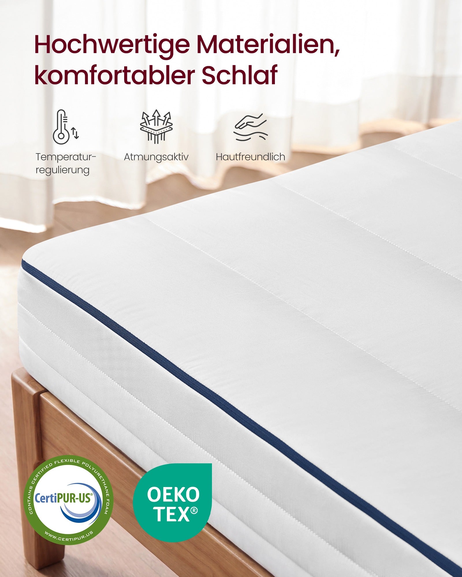 Matras - Tweepersoons - 160 x 200 cm - Gel Traagschuim - Wit