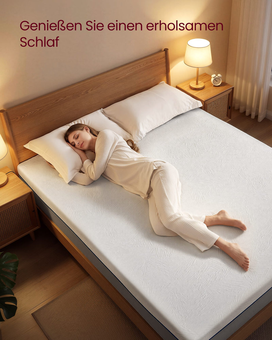 Matras - 160 x 200 cm - gel-traagschuim - middelhard - 20 cm dik - blauw - 17,5 kg