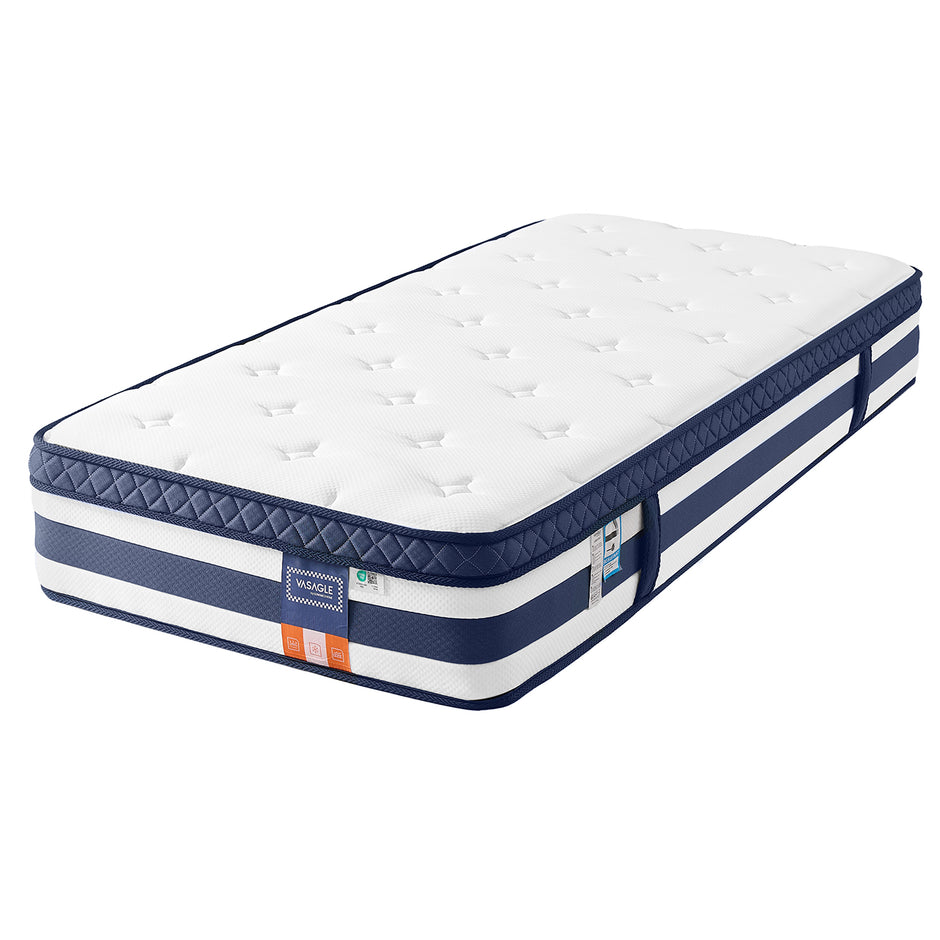 Pocketveringmatras - 7 Zones - Gel-Traagschuim - 90 x 200 cm - Blauw
