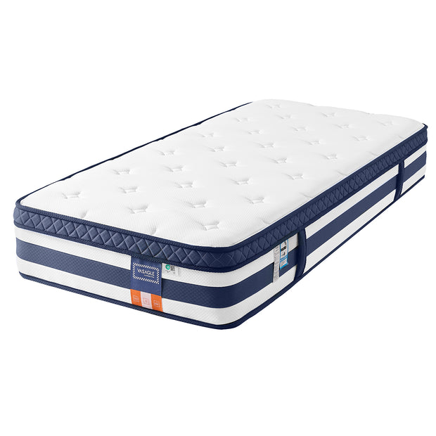 Pocketveringmatras - 7 Zones - Gel-Traagschuim - 90 x 200 cm - Blauw