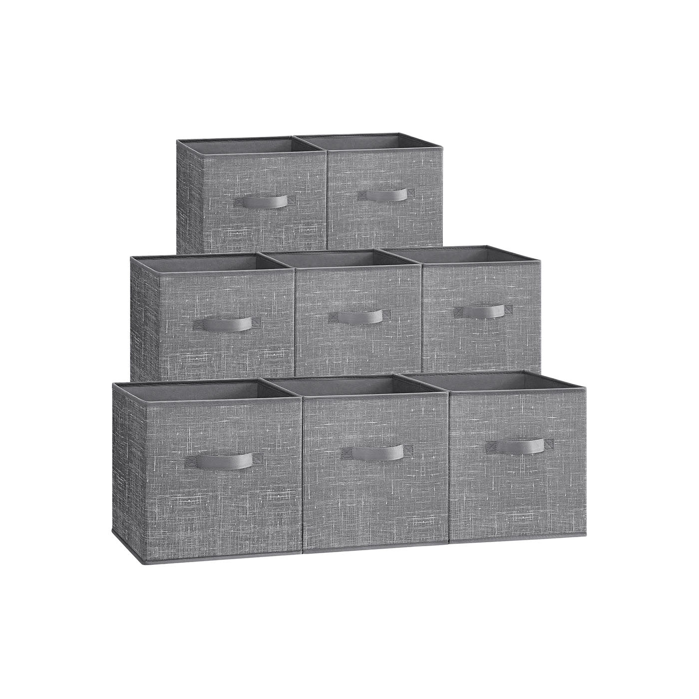 Opbergdozen set van 8 – Vliesstof – Grijs