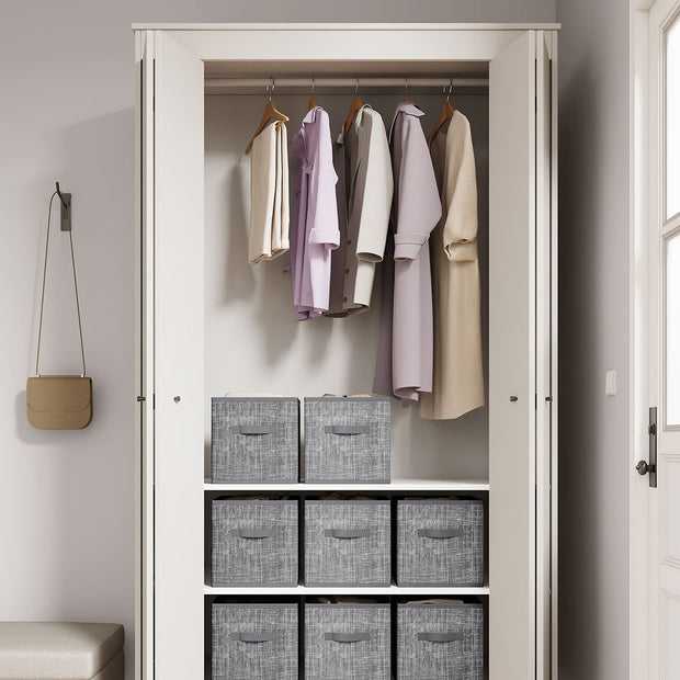 Opbergdozen set van 8 – Vliesstof – Grijs