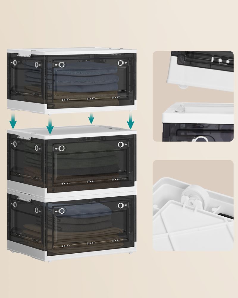 Opbergdoos Set van 3 Met Deksel Cloud White-Slate Grey