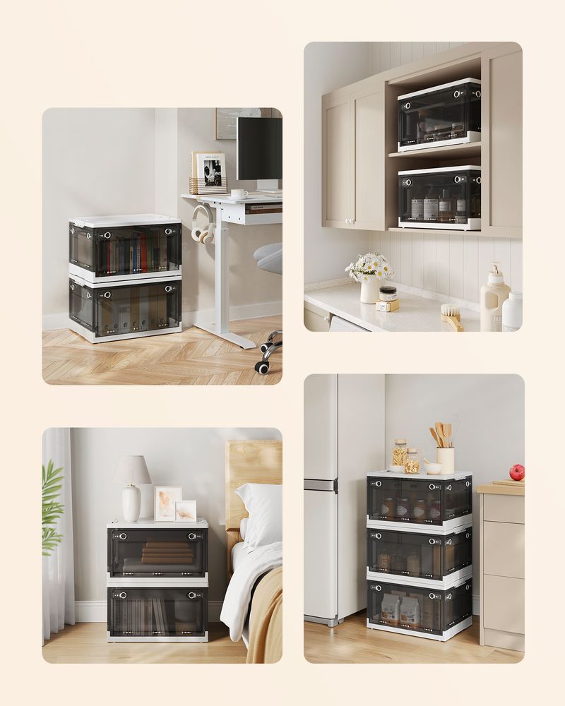 Opbergdoos Set van 3 Met Deksel Cloud White-Slate Grey