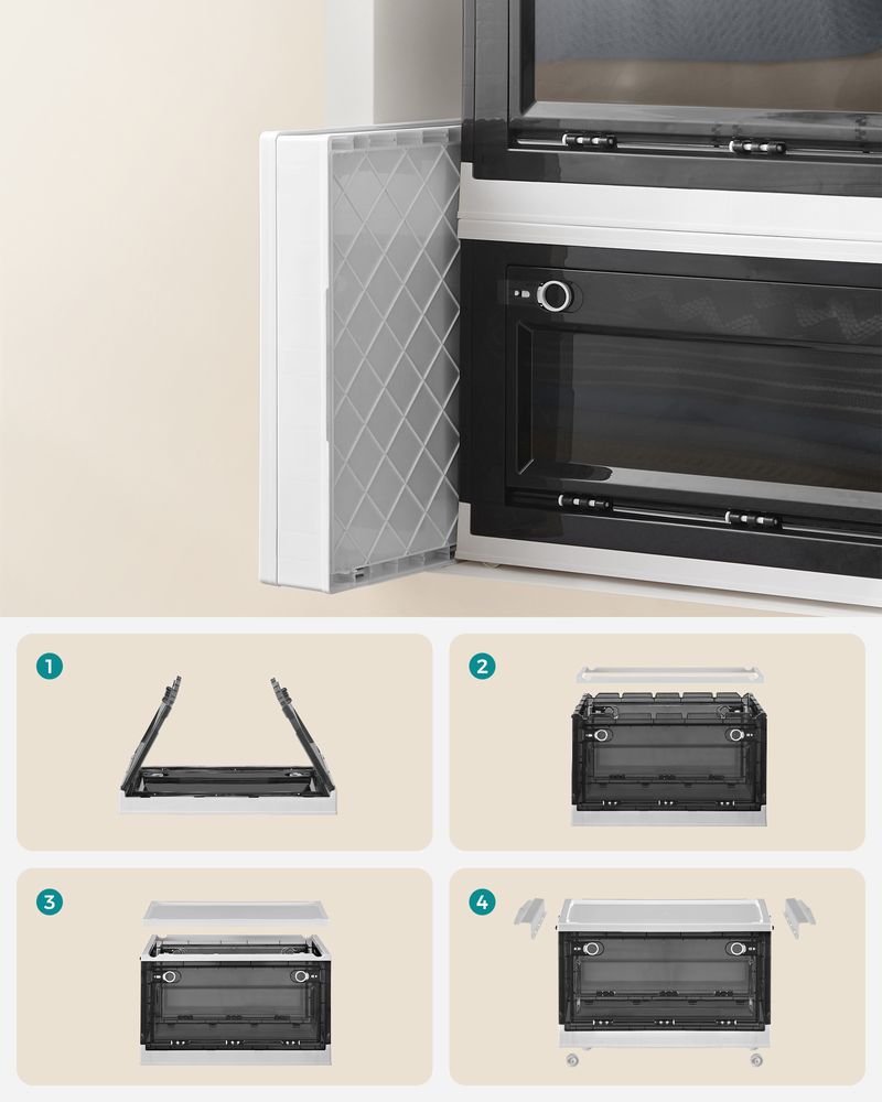 Opbergdoos Set van 3 Met Deksel Cloud White-Slate Grey