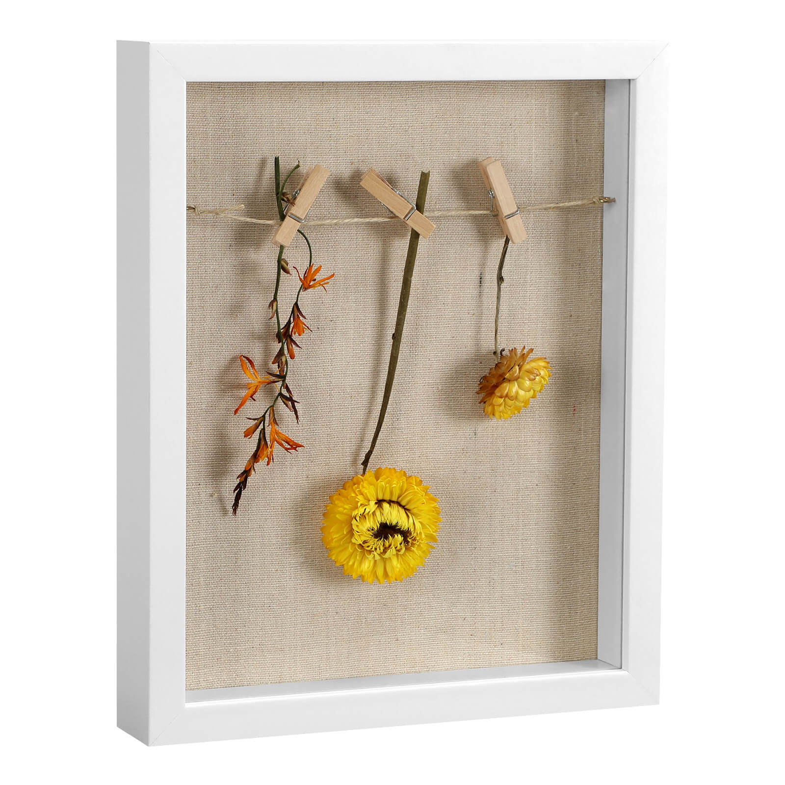 Shadow box - DIY fotolijst - Met wasknijpers en pinnen