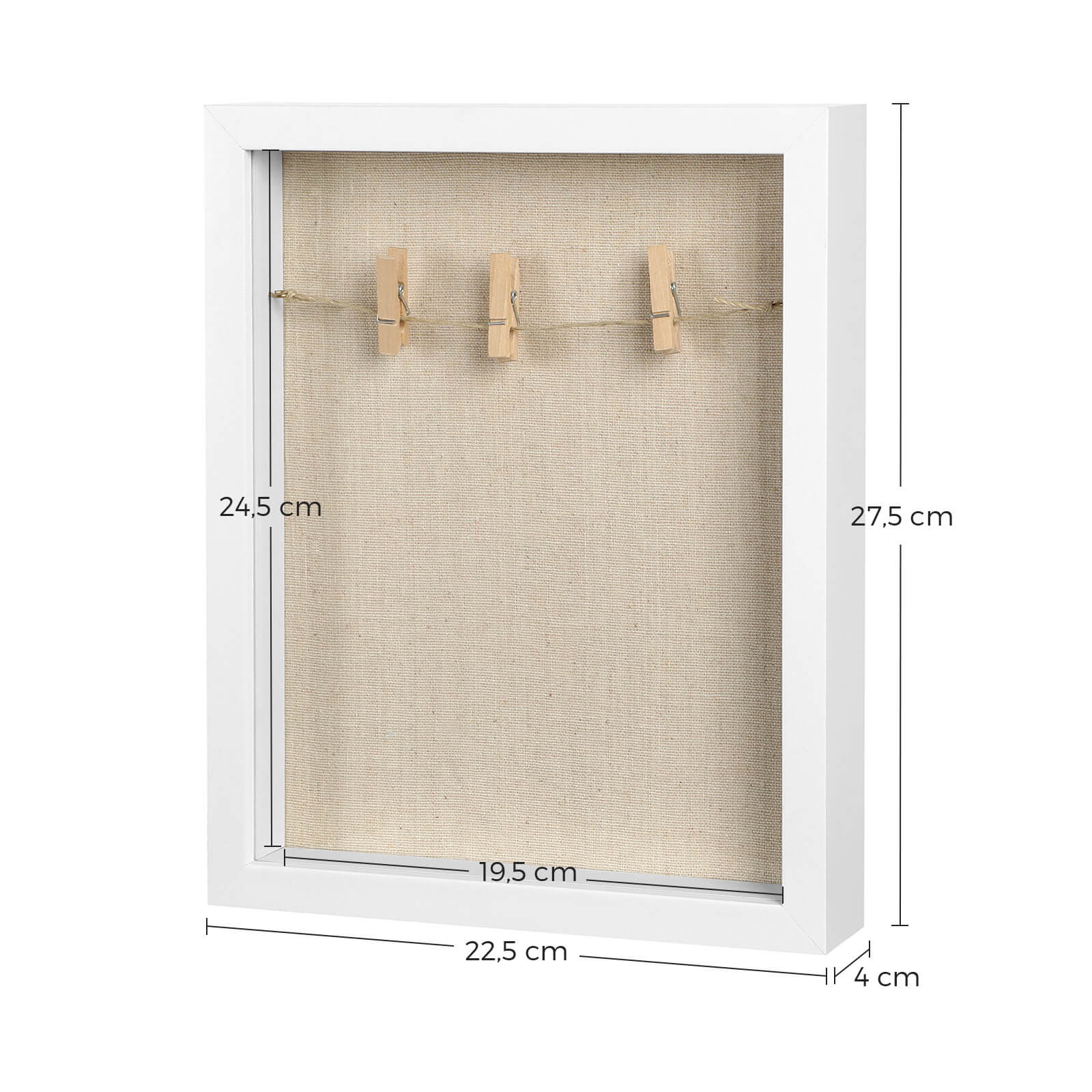 Shadow box - DIY fotolijst - Met wasknijpers en pinnen