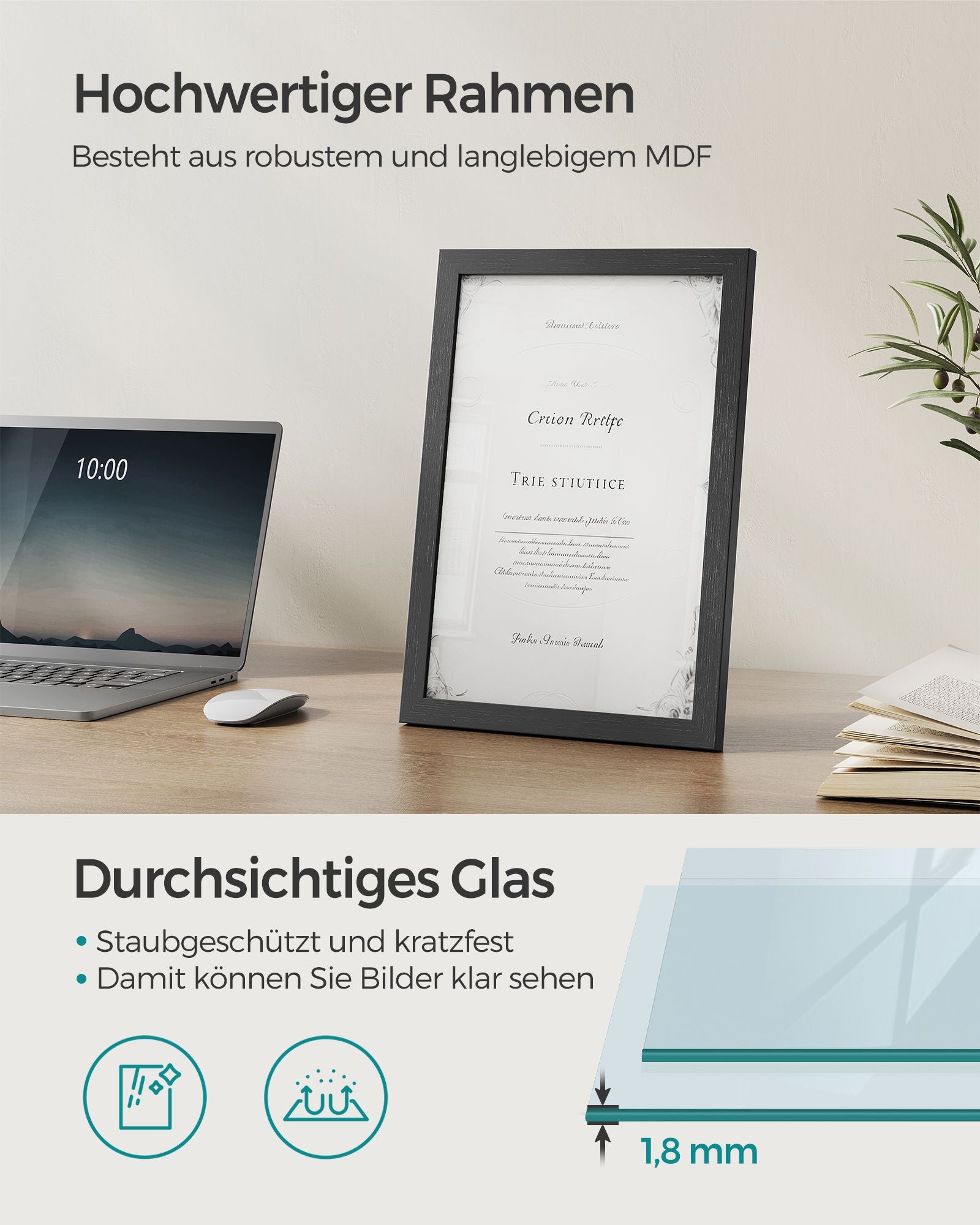 Fotolijst – A4 – voor meerdere foto’s – aszwart