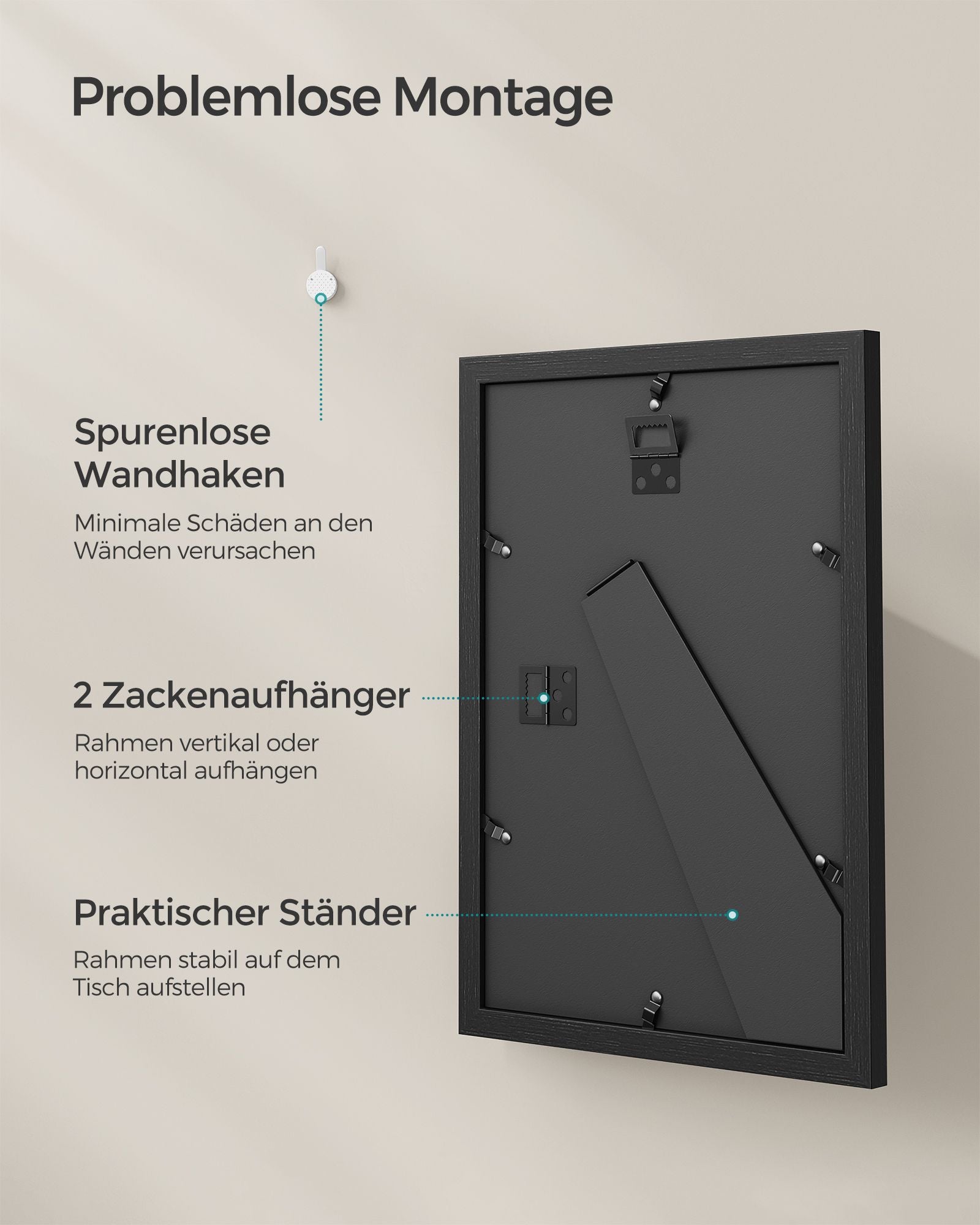 Fotolijst – A4 voor meerdere foto’s – aszwart